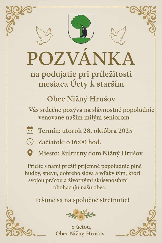 pozvánka na poujatie úcta k starším