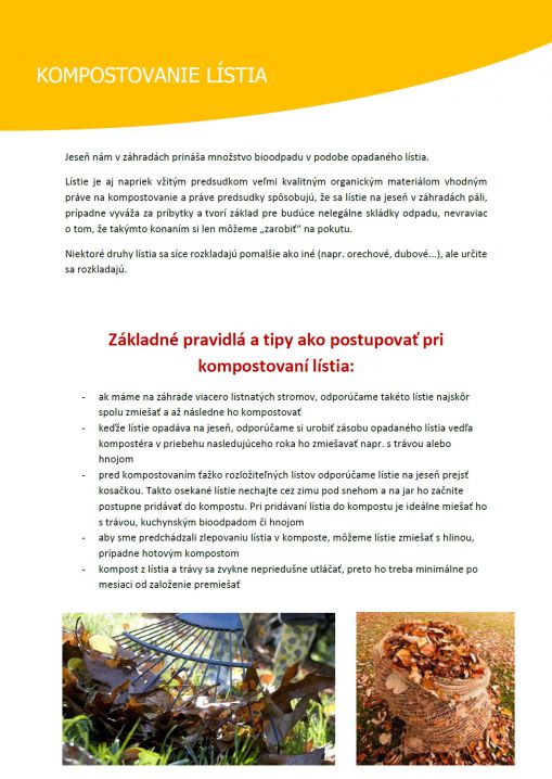 kompostovanie lístia